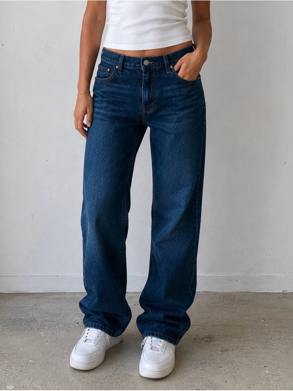 Dark blue jeans